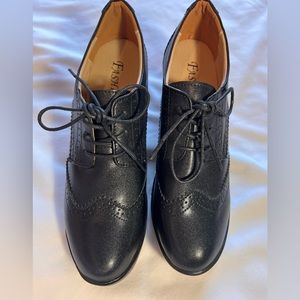 Women's Chunky High Heels Brogue Oxford Dress Shoes Fashion Lace Up Pumps